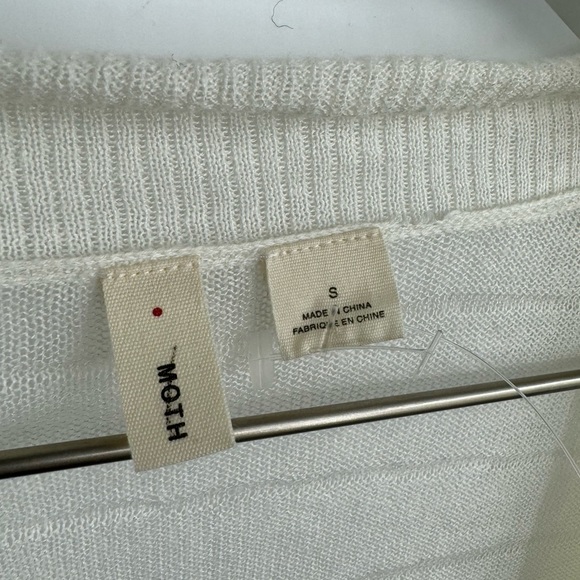 Anthropologie Moth Longline Lightweight Cream Cardigan Sweater Size Small - Picture 4 of 7